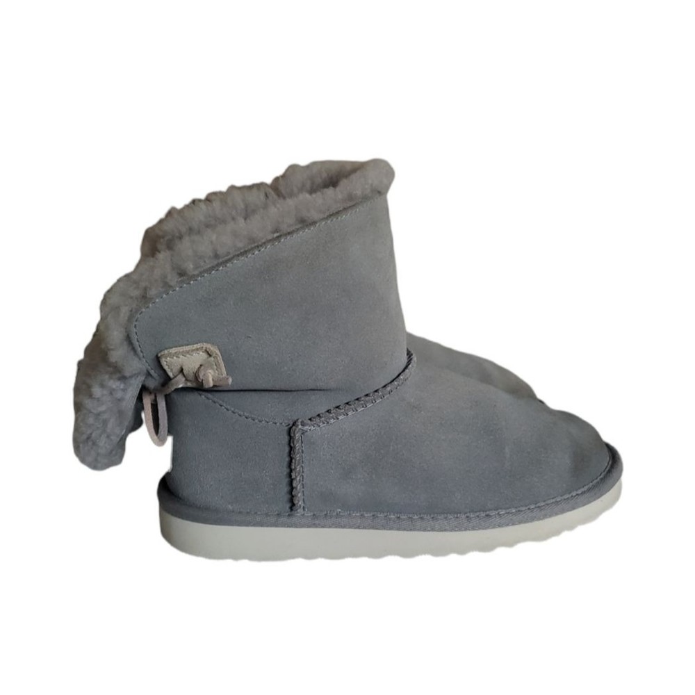 UGG Australia Kids Adoria Tehuano Perforated Leather Grey 1017785 Size 3